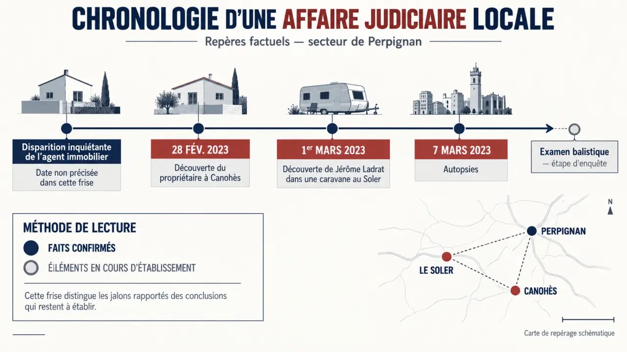 Agent immobilier tué Perpignan : chronologie des découvertes à Canohès et au Soler